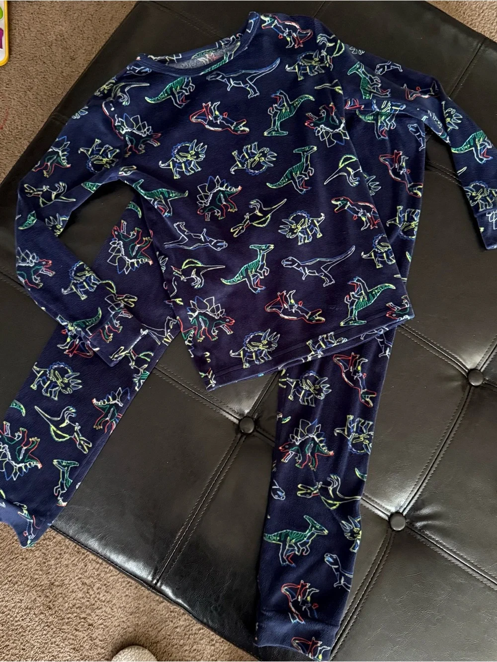 Cat & Jack Navy Blue Dinosaur Pajama Set
